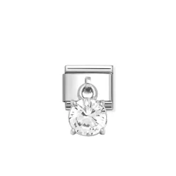 Nomination – Composable Classic CHARMS CUBIC ZIRCONIA steel, 925 sterling silver (09_White round)