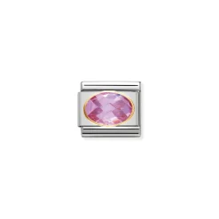 Nomination – COMPOSABLE Classic FACETED CUBIC zirconia, stainless steel and 18k gold PINK