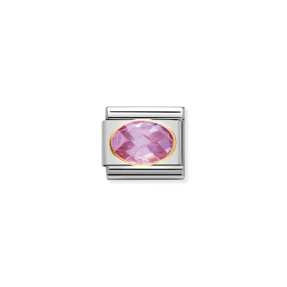 Nomination – COMPOSABLE Classic FACETED CUBIC zirconia, stainless steel and 18k gold PINK