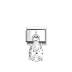 Nomination – Composable Classic CHARMS CUBIC ZIRCONIA steel, 925 sterling silver (10_White drop)