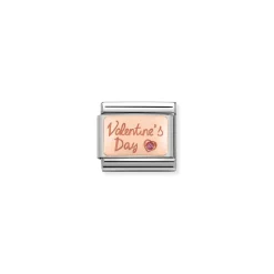 Nomination – Composable Classic ENGRAVED in stainless steel with 9k rose gold and CZ (02_Valentine’s Day)