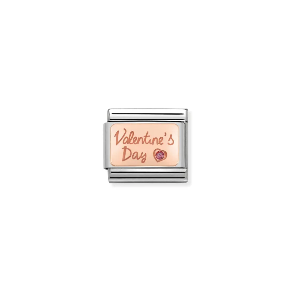 Nomination – Composable Classic ENGRAVED in stainless steel with 9k rose gold and CZ (02_Valentine’s Day)