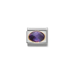 Nomination – COMPOSABLE Classic FACETED CUBIC zirconia, stainless steel and 18k gold PURPLE
