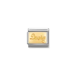 Nomination – COMPOSABLE Classic ENGRAVED SIGNS in stainless steel with 18k gold CUSTOM (25_Daughter)