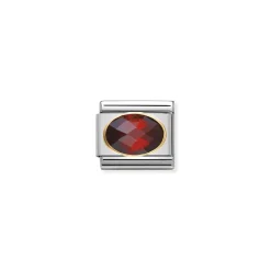 Nomination – COMPOSABLE Classic FACETED CUBIC zirconia, stainless steel and 18k gold RED