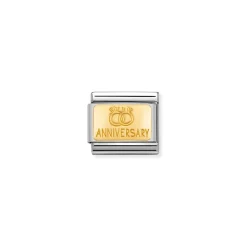 Nomination – COMPOSABLE Classic ENGRAVED SIGNS in stainless steel with 18k gold CUSTOM Anniversary with wedding rings