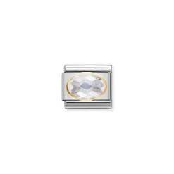 Nomination – COMPOSABLE Classic FACETED CUBIC zirconia, stainless steel and 18k gold White