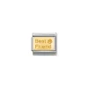 Nomination – COMPOSABLE Classic ENGRAVED SIGNS in stainless steel with 18k gold CUSTOM Best friend with footprint
