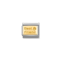 Nomination – COMPOSABLE Classic ENGRAVED SIGNS in stainless steel with 18k gold CUSTOM Best friend with footprint