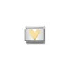 Nomination – COMPOSABLE Classic LETTERS in stainless steel with 18k gold V