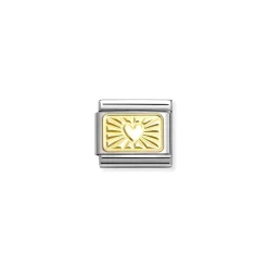 Nomination – COMPOSABLE Classic ENGRAVED SIGNS in stainless steel with 18k gold CUSTOM Diamond heart