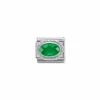 Nomination – Composable Classic FACETED CZ in stainless steel with 925 sterling silver setting and detail EMERALD GREEN