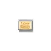 Nomination – COMPOSABLE Classic ENGRAVED SIGNS in stainless steel with 18k gold CUSTOM I Love Family