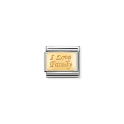 Nomination – COMPOSABLE Classic ENGRAVED SIGNS in stainless steel with 18k gold CUSTOM I Love Family