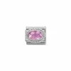 Nomination – Composable Classic FACETED CZ in stainless steel with 925 sterling silver setting and detail PINK