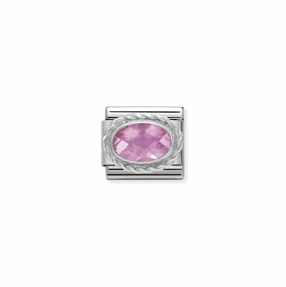 Nomination – Composable Classic FACETED CZ in stainless steel with 925 sterling silver setting and detail PINK