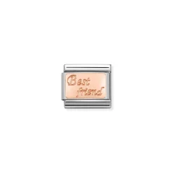 Nomination – Composable Classic ENGRAVED WRITINGS steel and 9k rose gold Best Friend