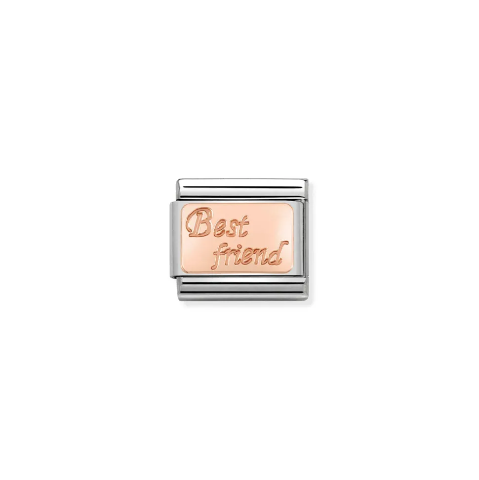Nomination – Composable Classic ENGRAVED WRITINGS steel and 9k rose gold Best Friend