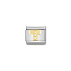 Nomination – COMPOSABLE Classic LETTERS in stainless steel with 18k gold and Cubic Zirconia (20_T)
