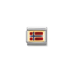 Nomination – COMPOSABLE Classic EUROPE FLAG in stainless steel with enamel and 18k gold NORWAY