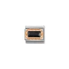 Nomination – Composable Classic FACETED BAGUETTE WITH RICH SETTING in steel and 9k gold Black