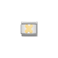 Nomination – COMPOSABLE Classic LETTERS in stainless steel with 18k gold X