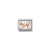 Nomination – Composable Classic LETTERS steel, zircon and 9k rose gold W
