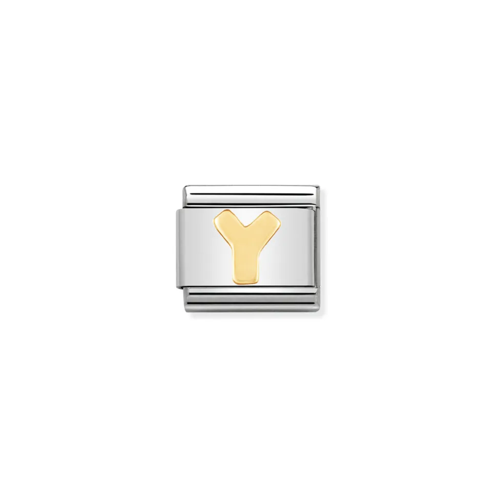 Nomination – COMPOSABLE Classic LETTERS in stainless steel with 18k gold Y