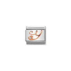 Nomination – Composable Classic LETTERS steel, zircon and 9k rose gold Y