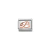 Nomination – Composable Classic LETTERS steel, zircon and 9k rose gold B