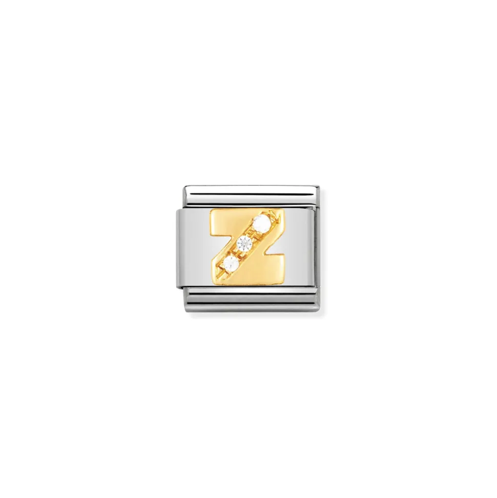 Nomination – COMPOSABLE Classic LETTERS in stainless steel with 18k gold and Cubic Zirconia (26_Z)