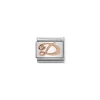 Nomination – Composable Classic LETTERS steel, zircon and 9k rose gold D