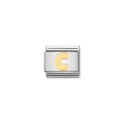 Nomination – COMPOSABLE Classic LETTERS in stainless steel with 18k gold C