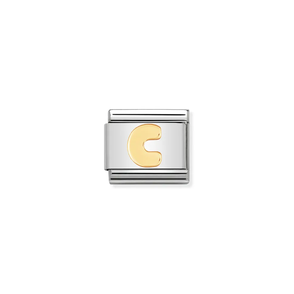 Nomination – COMPOSABLE Classic LETTERS in stainless steel with 18k gold C