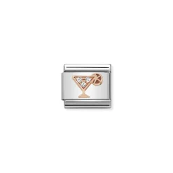 Nomination – Composable Classic Symbols in stainless steel with 9k rose gold and CZ Cocktail
