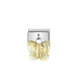 Nomination – COMPOSABLE Classic links in stainless steel with CRYSTAL butterflies Gold