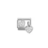Nomination -Composable Classic CHARMS steel, 925 silver and cz pavè (15_Heart and heart)