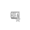 Nomination -Composable Classic CHARMS steel, 925 silver and cz pavè (16_Star and star)