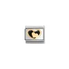 Nomination -Composable Classic LOVE 2 stainless steel, enamel and 18k gold (26_Heart in heart BLACK)