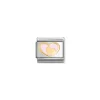 Nomination -Composable Classic LOVE 2 stainless steel, enamel and 18k gold (30_Heart in heart PINK)
