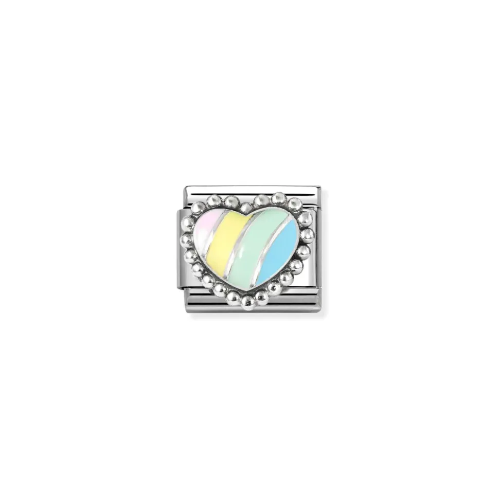 Nomination -Composable Classic SYMBOLS in stainless steel, enamel and 925 sterling silver (37_Multicolor raised heart)