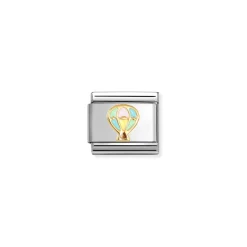 Nomination -Composable Classic SYMBOLS steel, enamel and 18k gold (66_Hot air balloon MIXCOLOR)