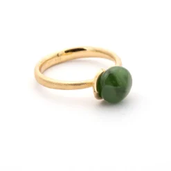 Noën – Dolce ring i forgylt 925 sølv – Jade – Liten