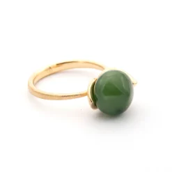 Noën – Dolce ring i forgylt 925 sølv med jade – Medium