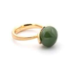 Noën – Dolce ring i forgylt 925 sølv med jade – Stor