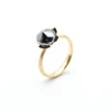 Noën – Dolce ring liten i forgylt 925 sølv, hematitt