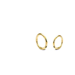 Noën – Giftering i økologisk matt 14k gult gull med diamant – Selges enkeltvis!
