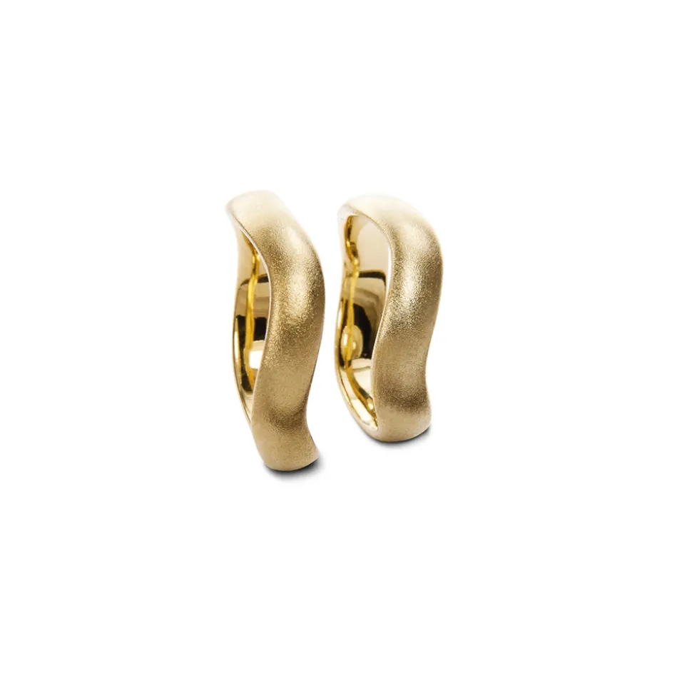 Noën – Giftering i økologisk matt 14k gult gull med diamant – Selges enkeltvis!