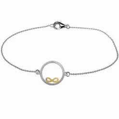 Noën – Intention armlenke i sølv med symbol i 14k gult gull – Infinity