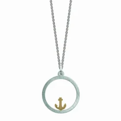 Noën – Intention halssmykke i sølv med symbol i 14k gult gull – Harbor